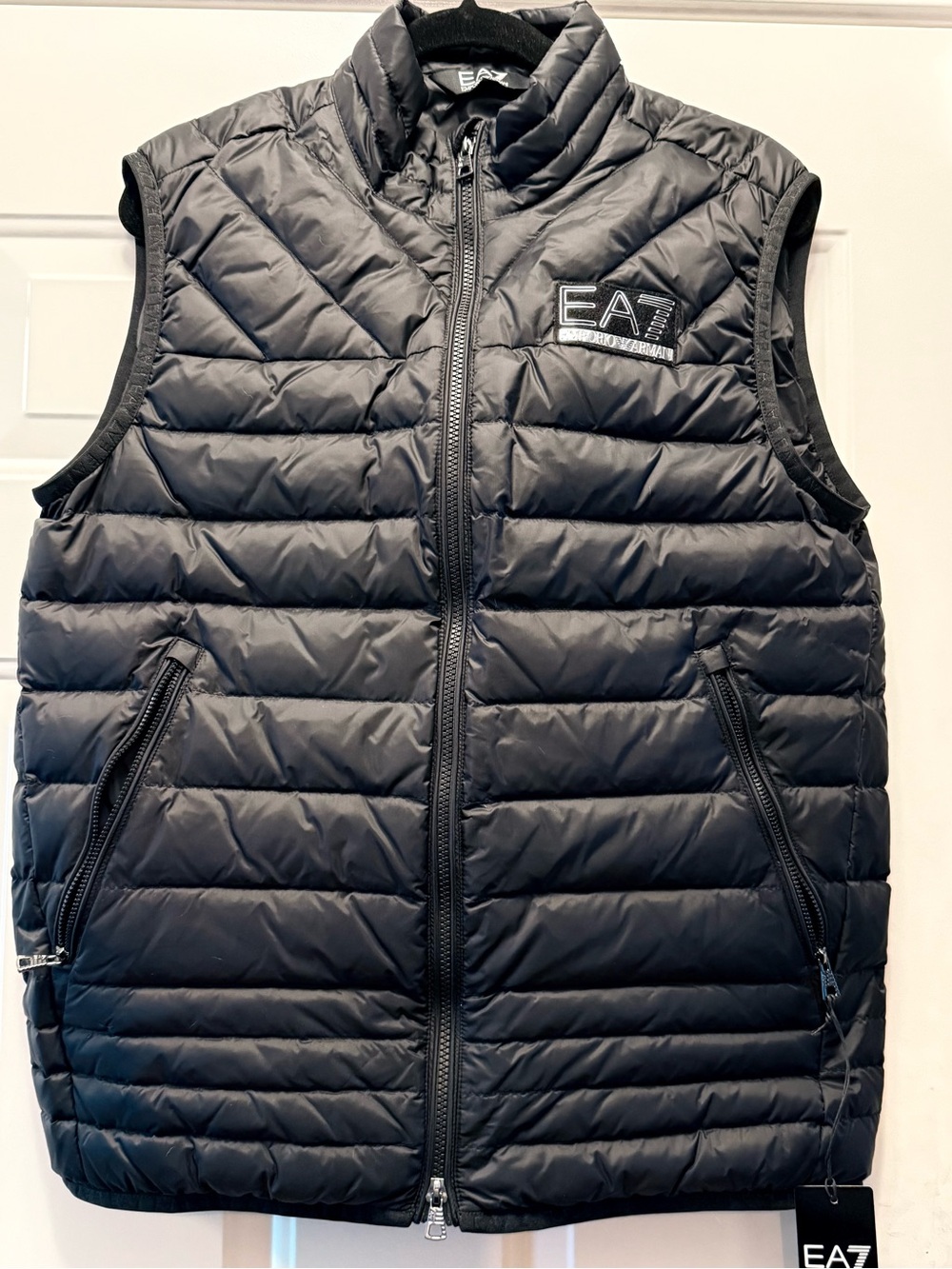 Emporio Armani Black Quilted Puffer Vest EA7